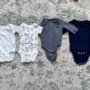 Bundle 4 Onesies - 2 short sleeve, 2 long sleeve
